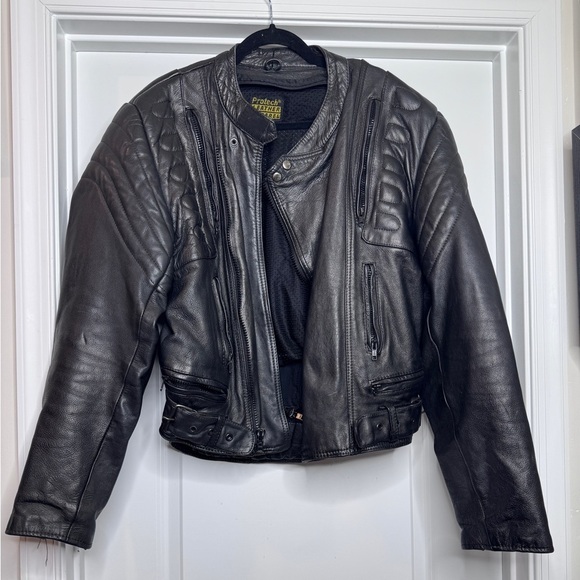 Vintage Leather Protech Apparel Motorcycle Jacket Sz 44 - Picture 1 of 13